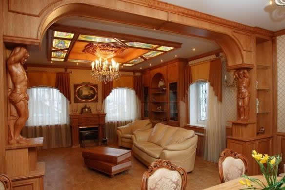 Дизайн гостиной с аркой