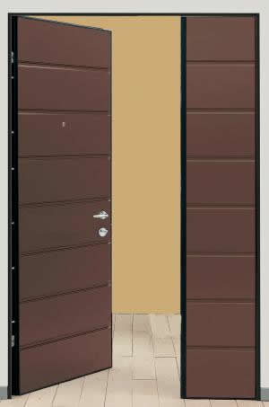 Двойная дверь с неподвижными ригелями