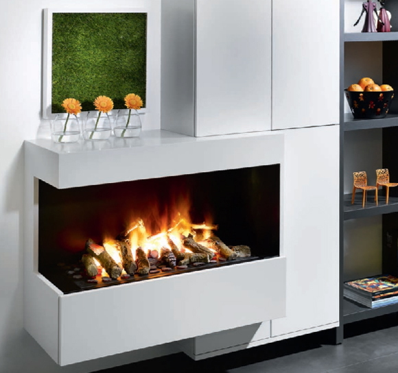электрокамин со стеклянной дверцей
