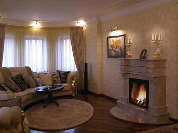 Фото электрокамина в интерьере гостиной