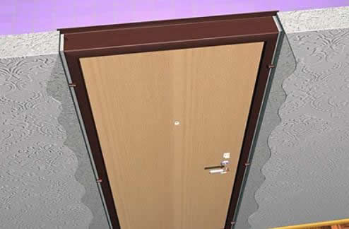 Примерка двери в дверную коробку