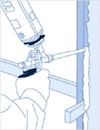 Заполнение монтажной пеной