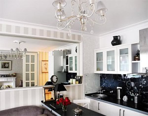 Пример оригинально решения с использованием раздвижных межкомнатных дверей