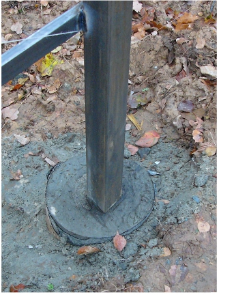 Вид установленного столба