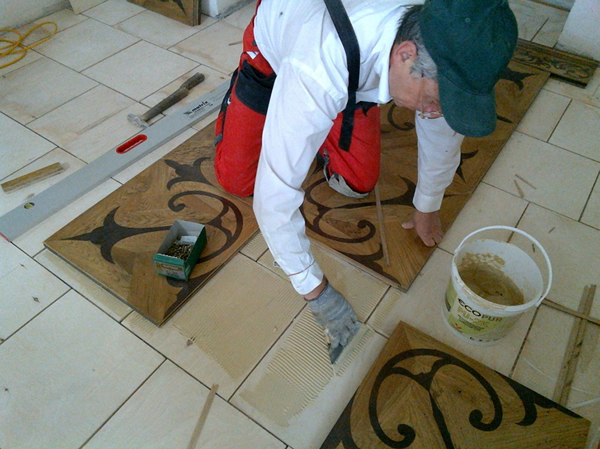 крепление модульного паркета из массива