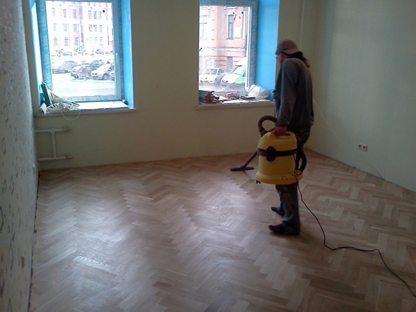 уборка букового паркета