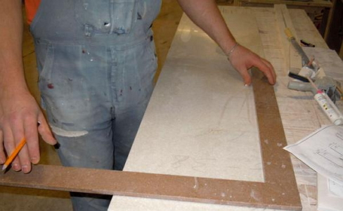 Фото изготовления подоконников из искусственного камня