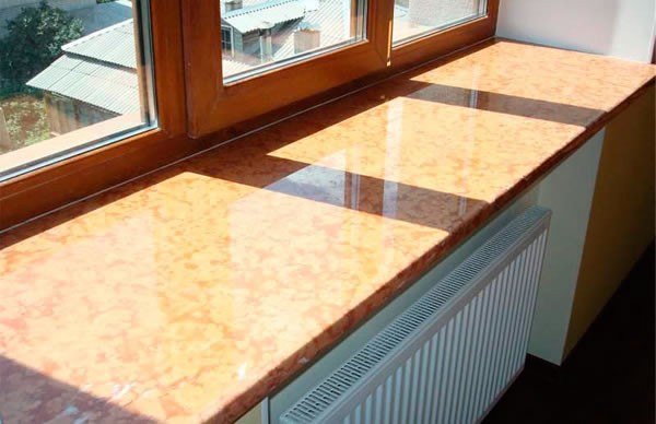 Фото красивого подоконника из искусственного камня