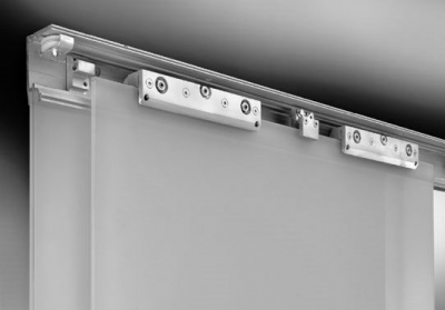 Механизм двустворчатой стеклянной двери